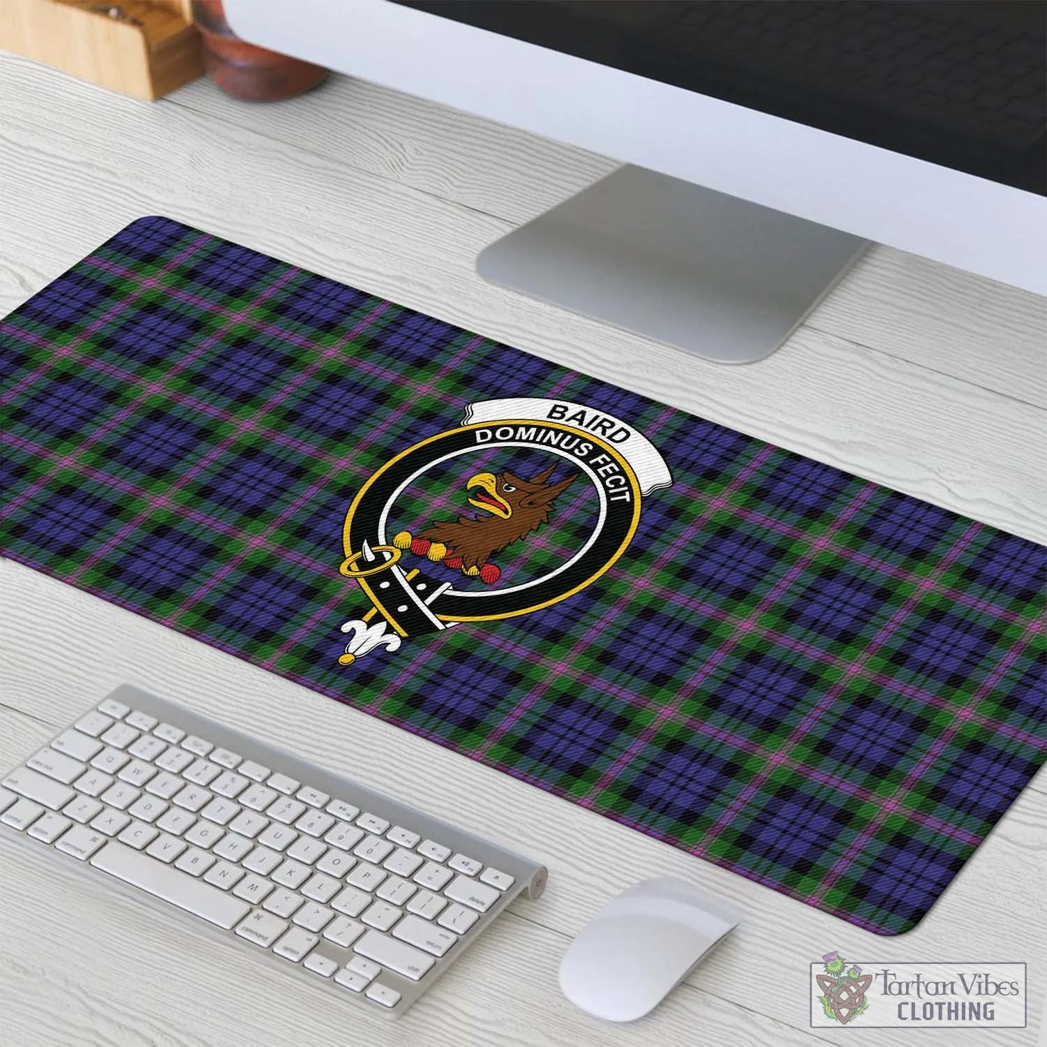 Baird Modern Tartan Mouse Pad with Family Crest