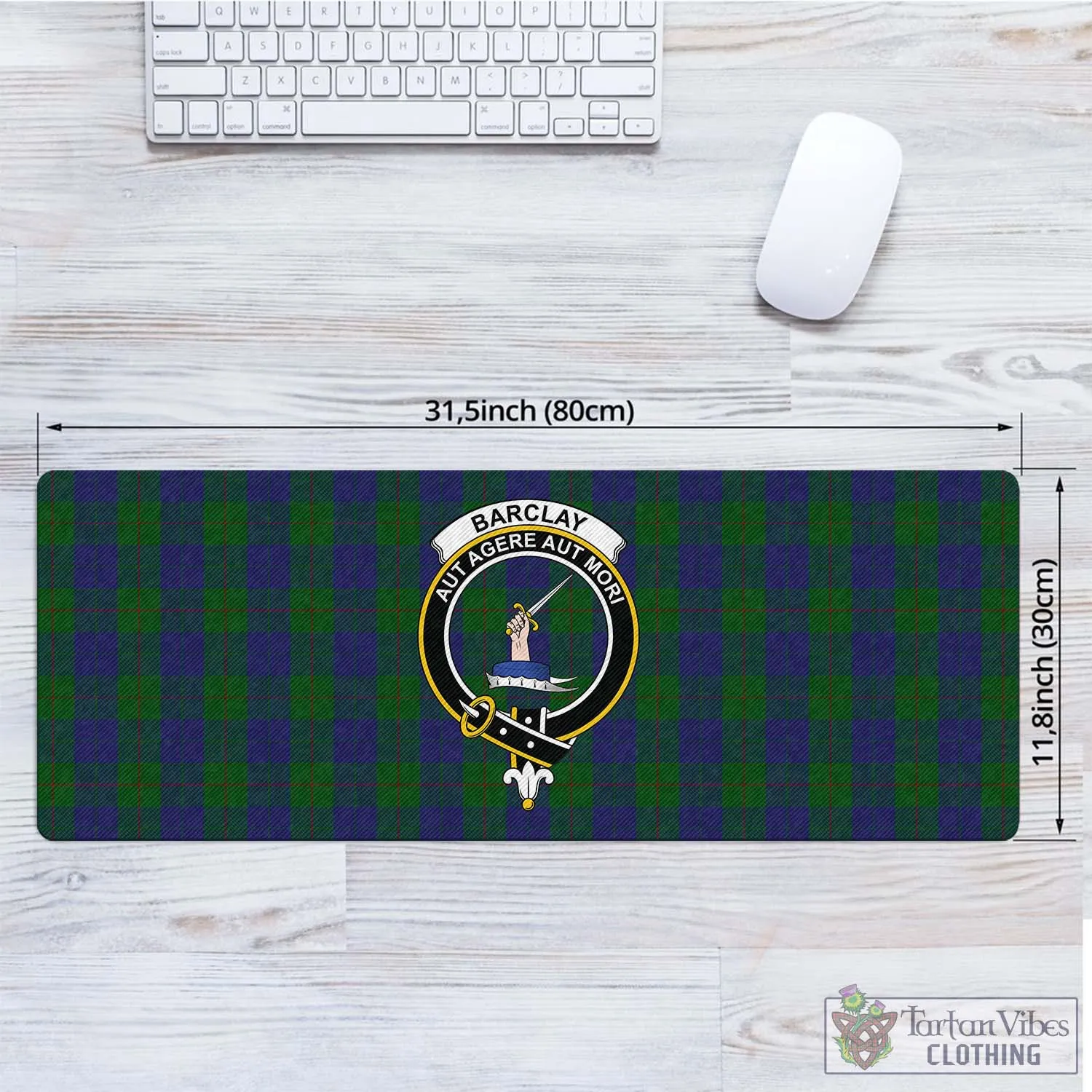 Barclay Tartan Mouse Pad with Family Crest