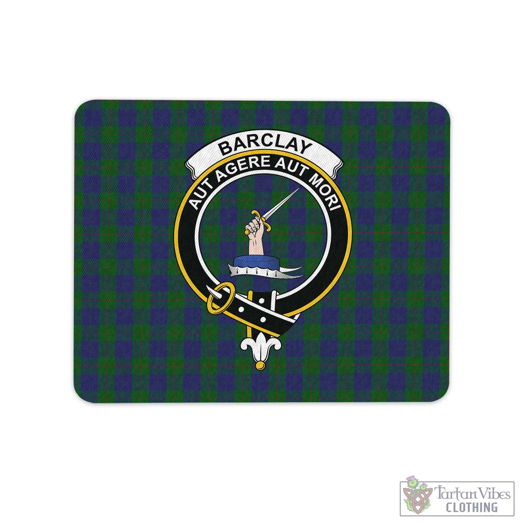 Barclay Tartan Mouse Pad with Family Crest