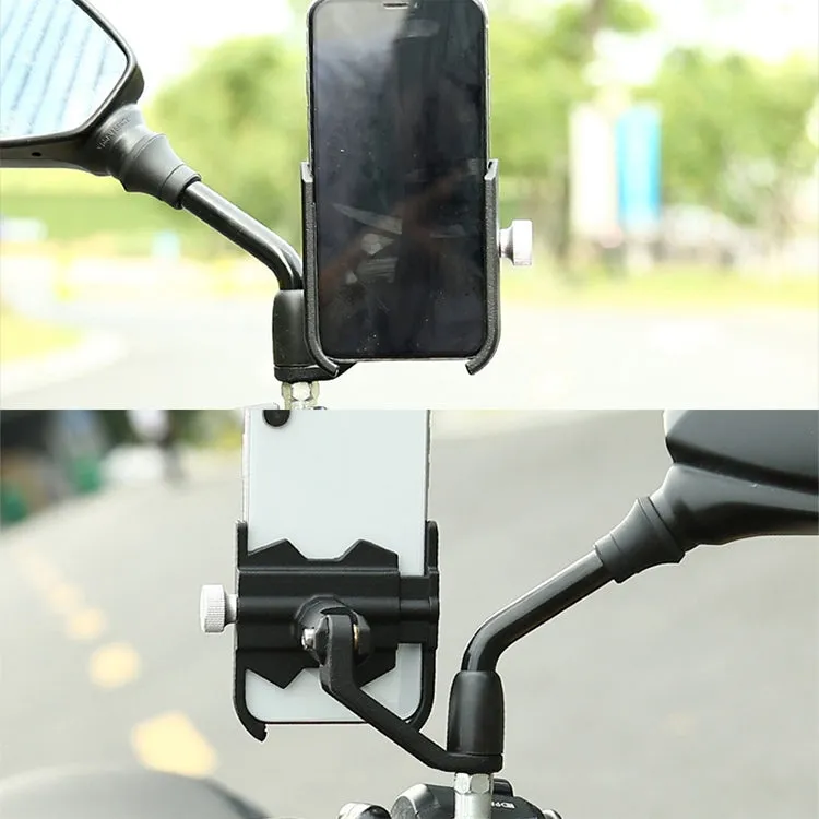 Bicycle Mobile Phone Holder Motorcycle Electric Car Navigation Mobile Phone Holder, Style:Rearview Mirrors(Black)