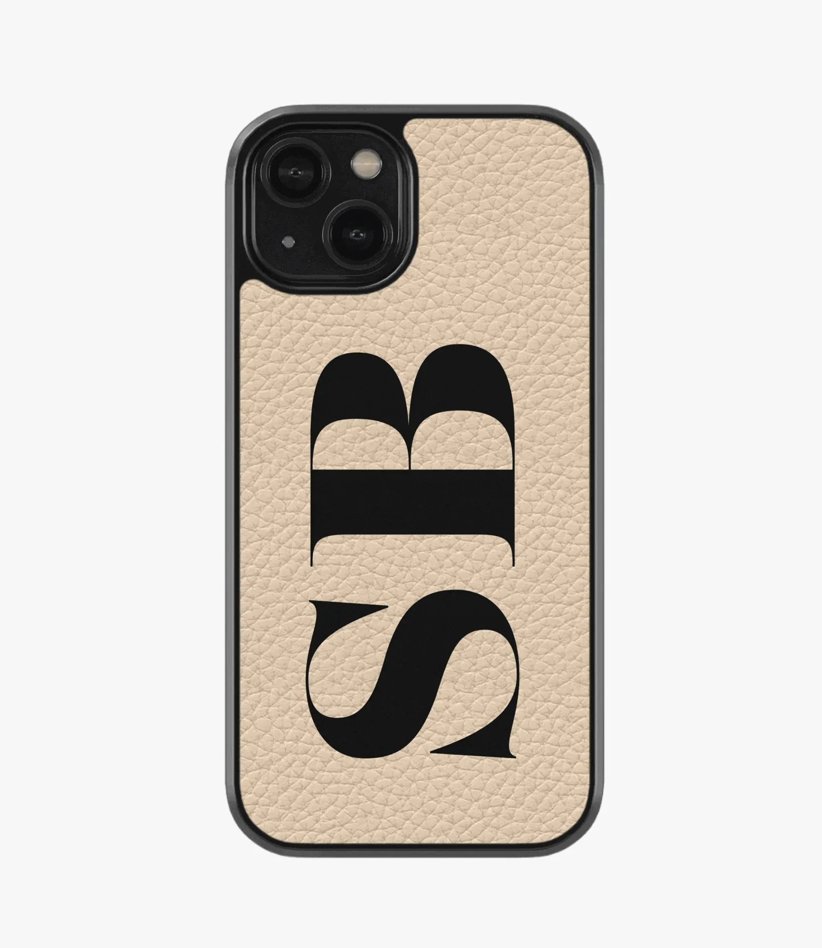 Big Initial Customized Premium Leather Phone Case