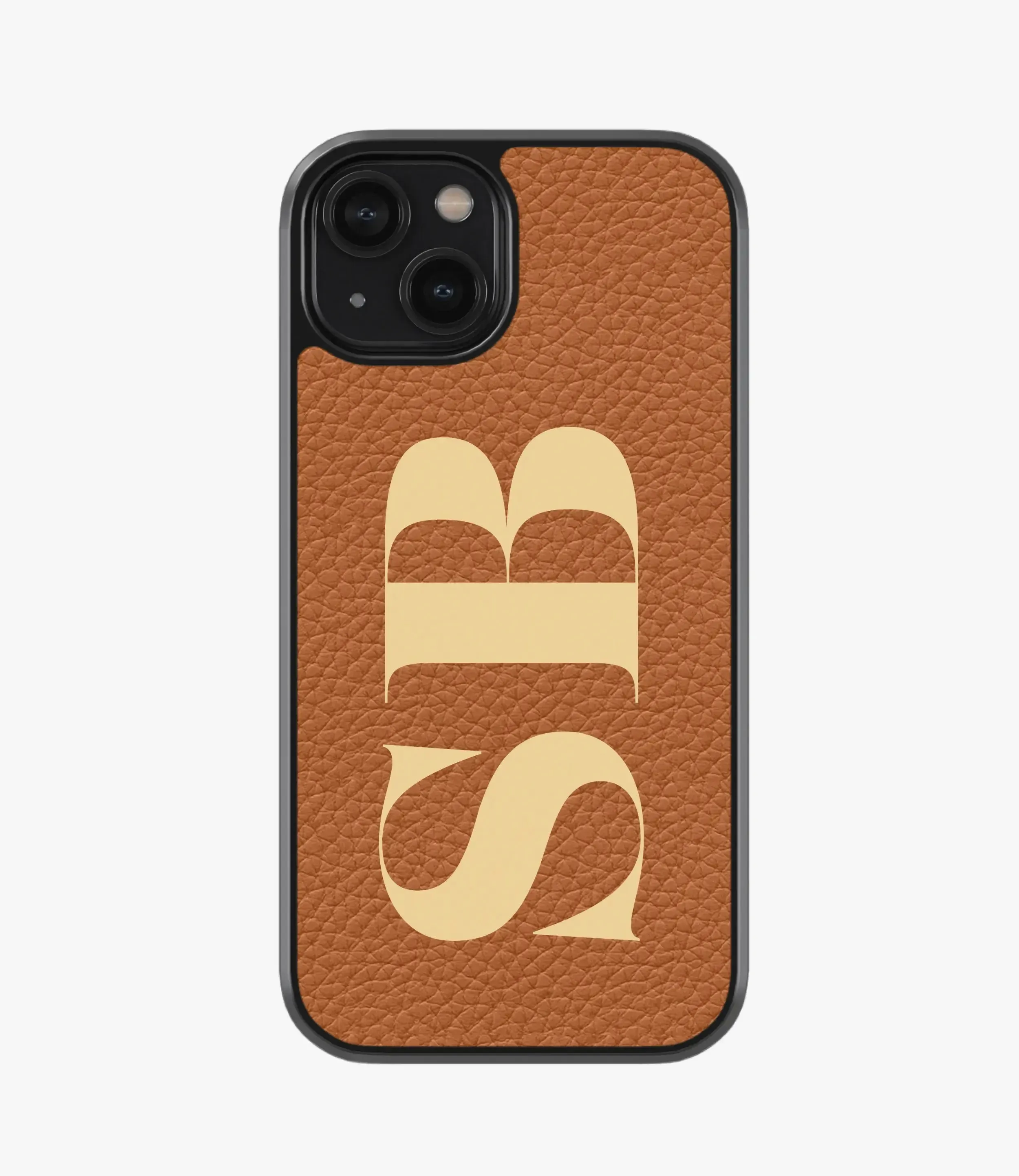 Big Initial Customized Premium Leather Phone Case