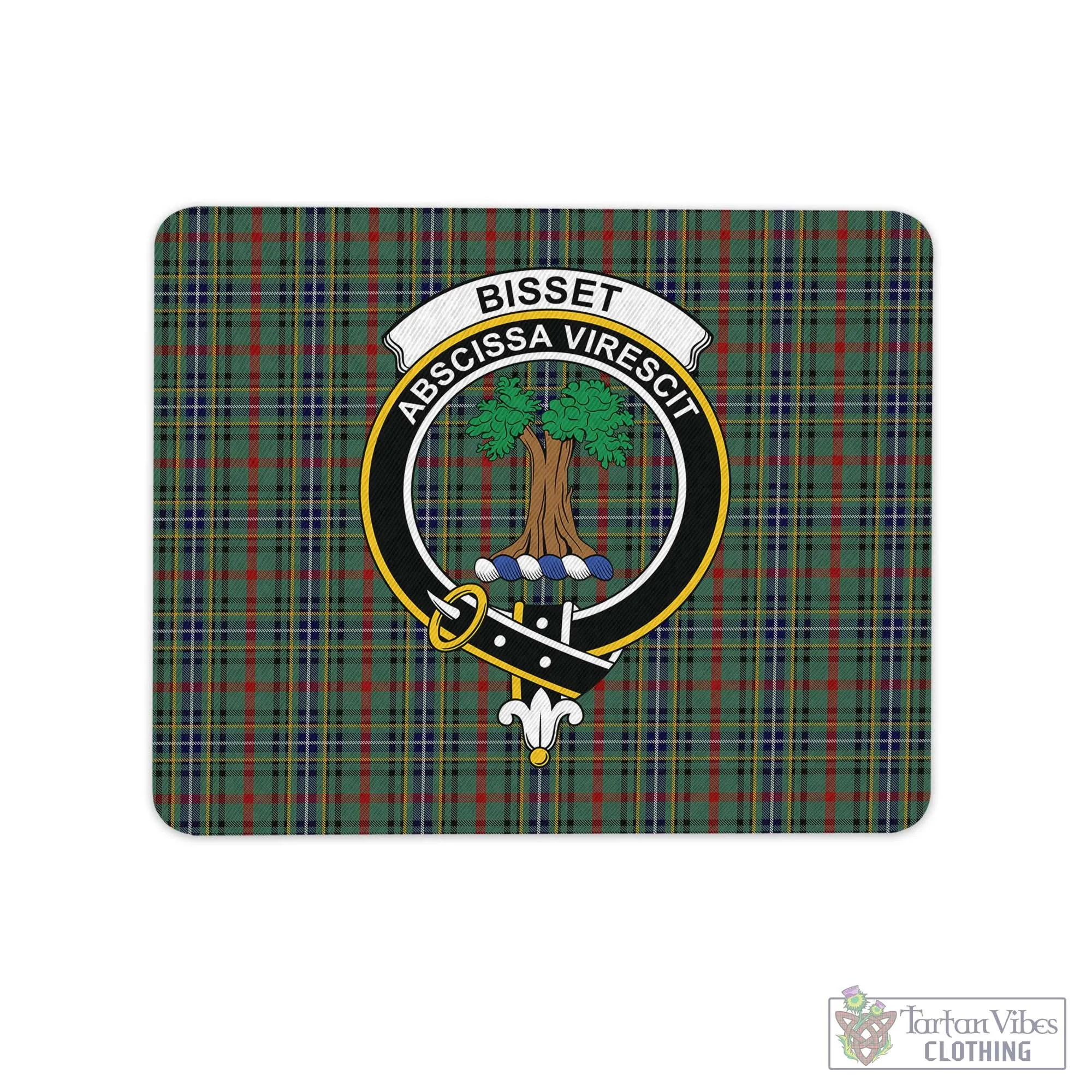 Bisset Tartan Mouse Pad with Family Crest