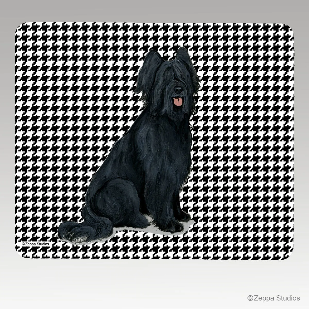 Briard Houndstooth Mouse Pad