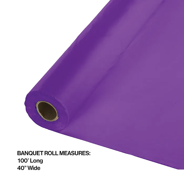 Bulk Amethyst Purple Plastic Banquet Table Roll (1 per Case)