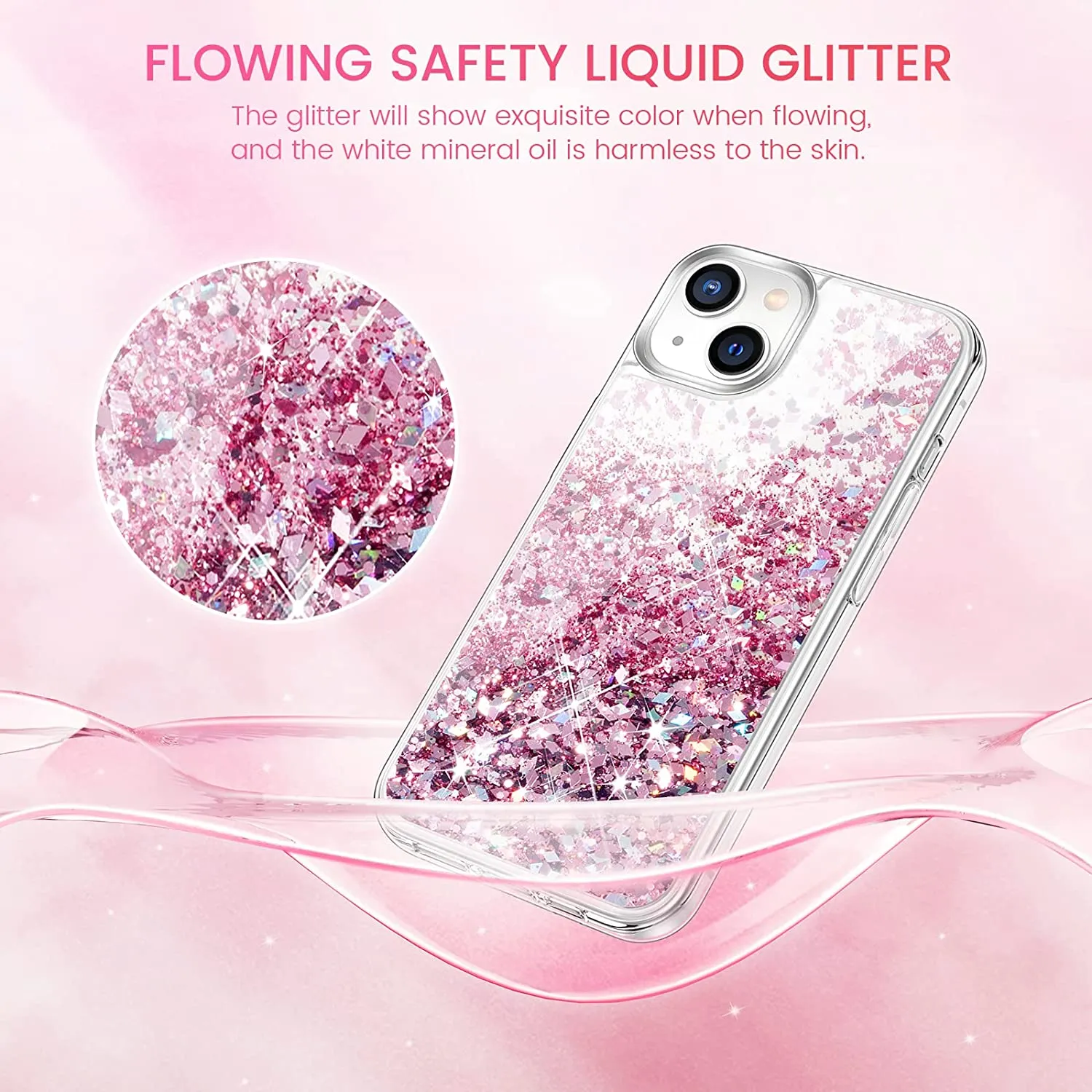 Caka Case Compatible iPhone 13 Mini Glitter Phone Case (Rose Gold)