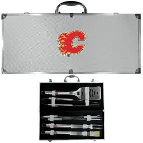 Calgary Flames® 8 pc Stainless Steel BBQ Set w/Metal Case