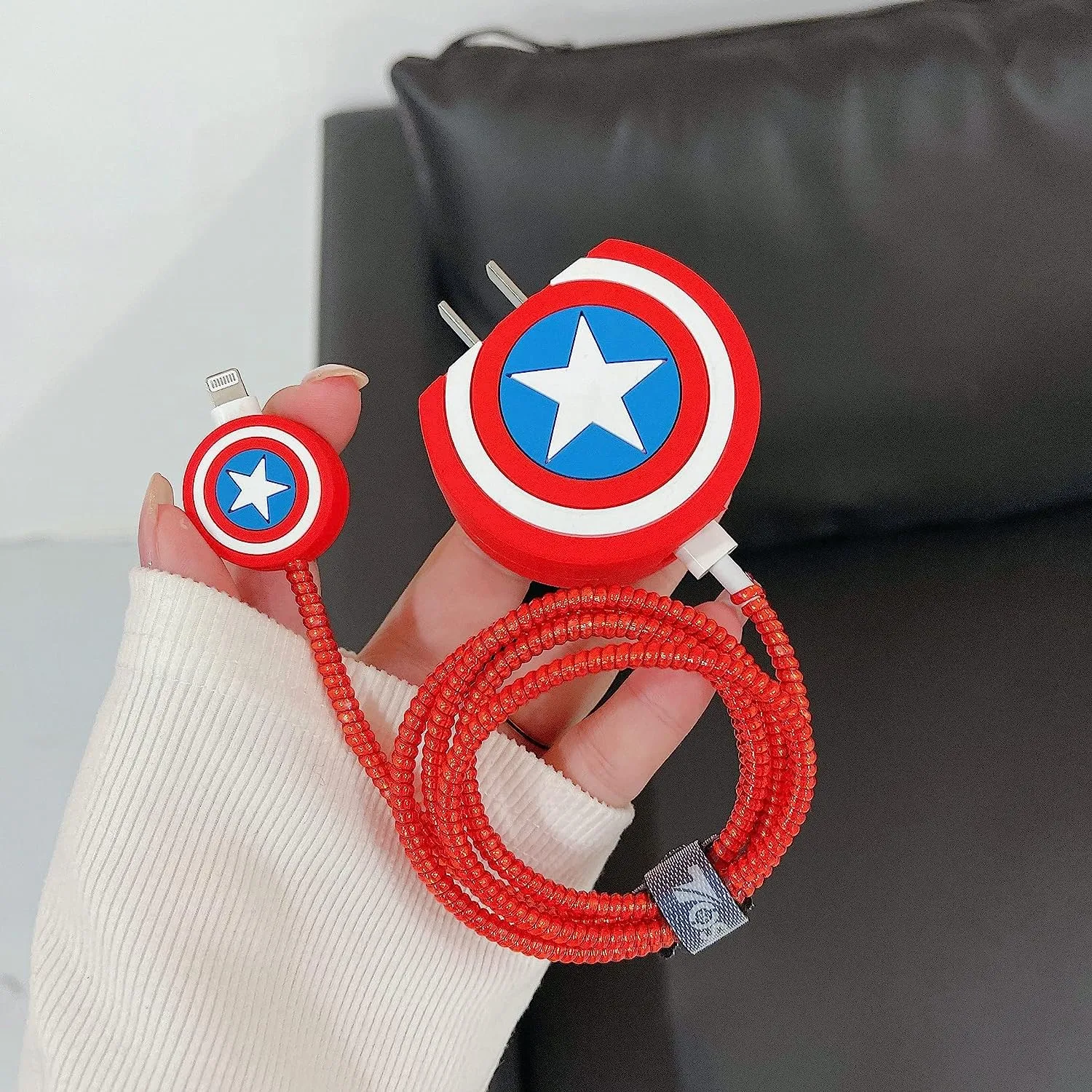 Captain Sheild Silicon Apple iPhone Charger Case