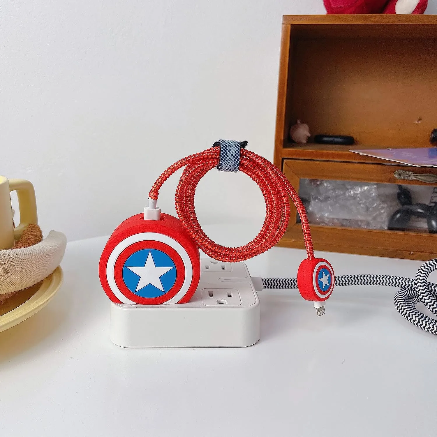 Captain Sheild Silicon Apple iPhone Charger Case