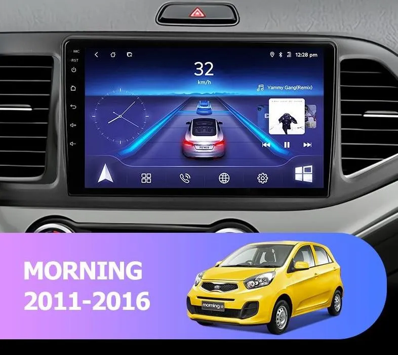 Car Dealz 9" Android 10.0 KIA Morning 2011-2016 w CAM In Dash Plus OEM Fascia