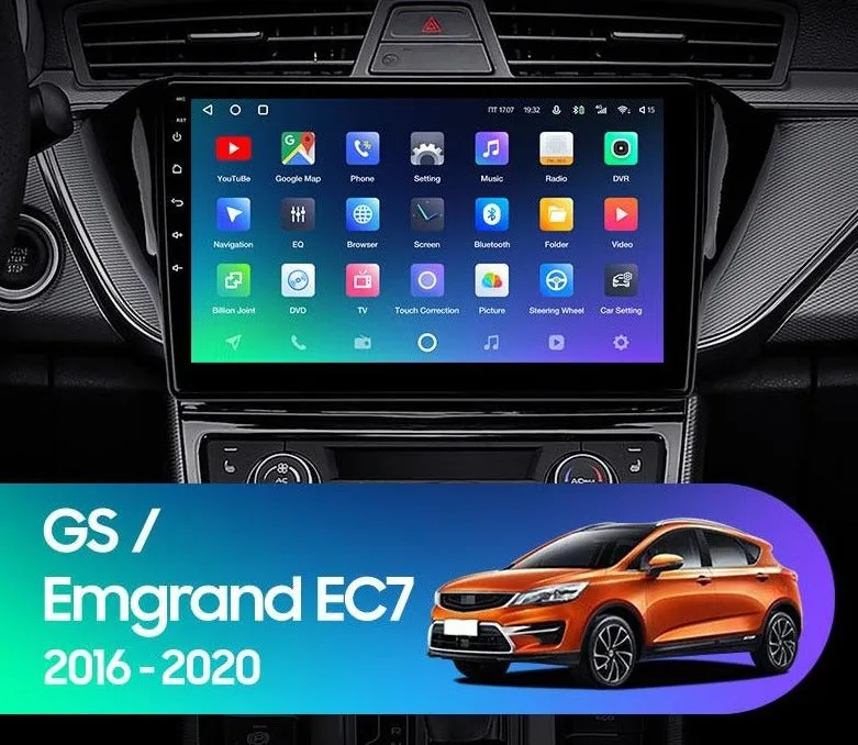 Car Dealz Premium Advanced 4G Data Model 10.2" Android 12.0 For Geely Emgrand EC7 1 GS 2016 - 2020 In Dash Plus OEM Fascia