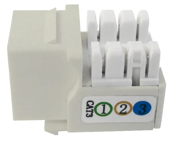 CAT3 Keystone Jack, U-Style Ethernet Data Jack