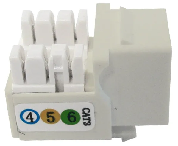 CAT3 Keystone Jack, U-Style Ethernet Data Jack