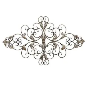 Champagne Ornate Scroll Metal Decor