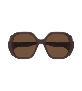 Chloe Women's Light Brown Square Sunglass