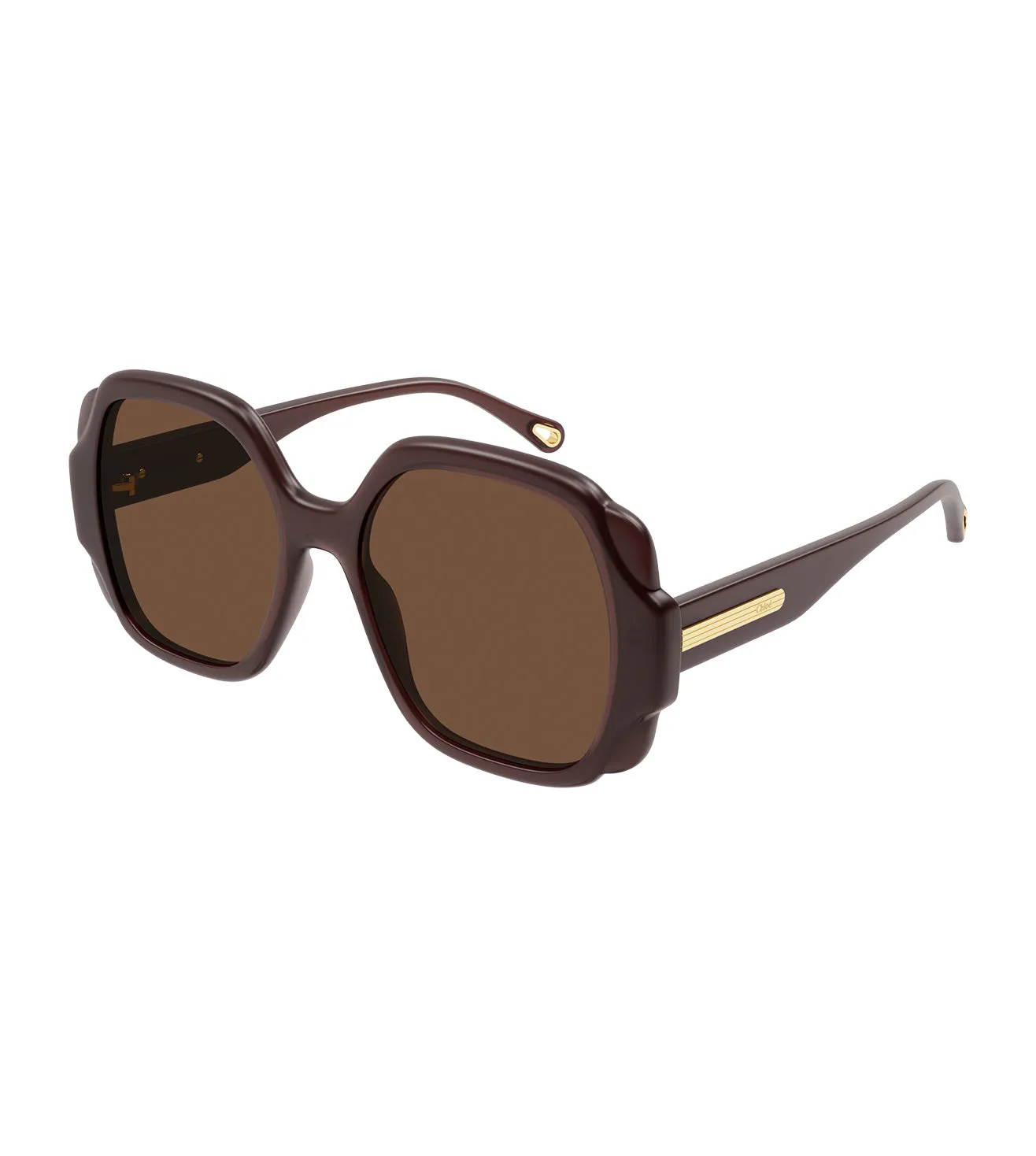 Chloe Women's Light Brown Square Sunglass