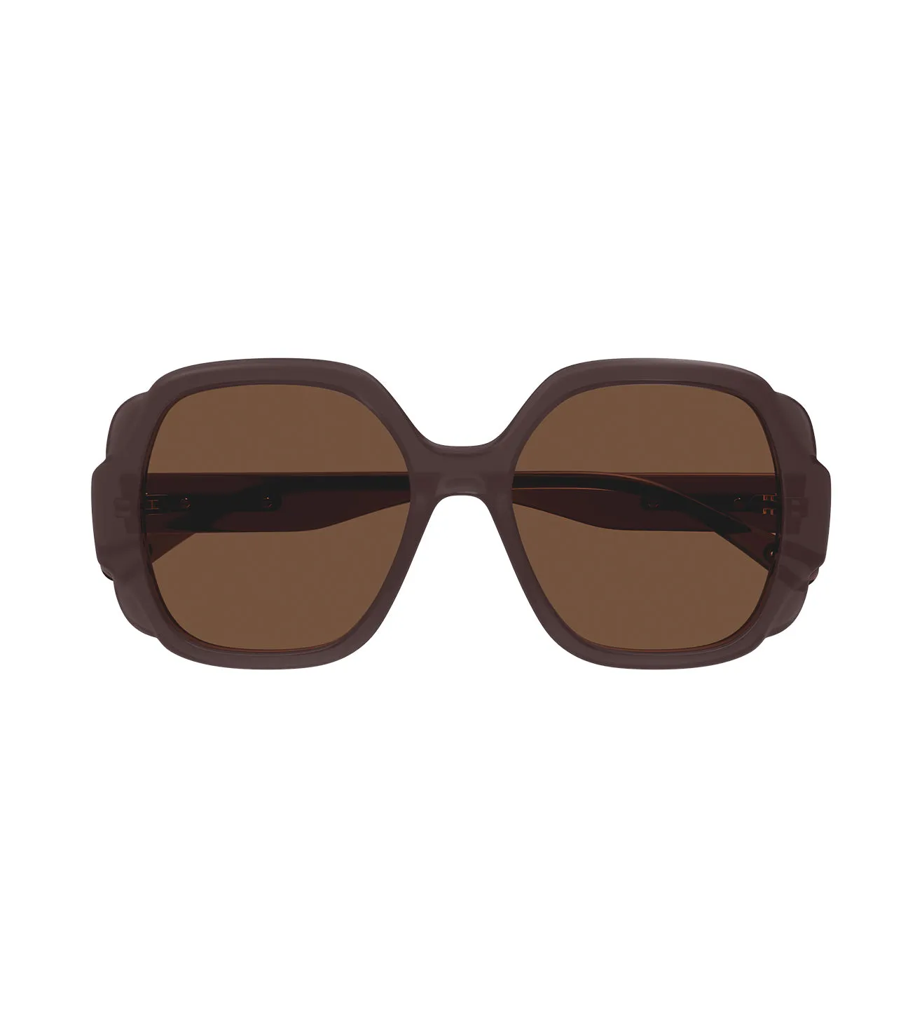 Chloe Women's Light Brown Square Sunglass