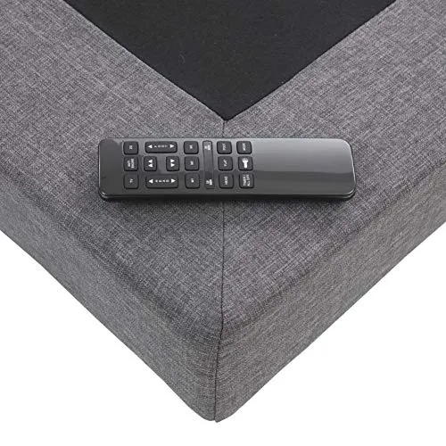 Classic Brands Adjustable Comfort Upholstered Adjustable Bed Base with Massage, Wireless Remote, Three Leg Heights, and USB Ports-Ergonomic, Twin XL, Dark Grey