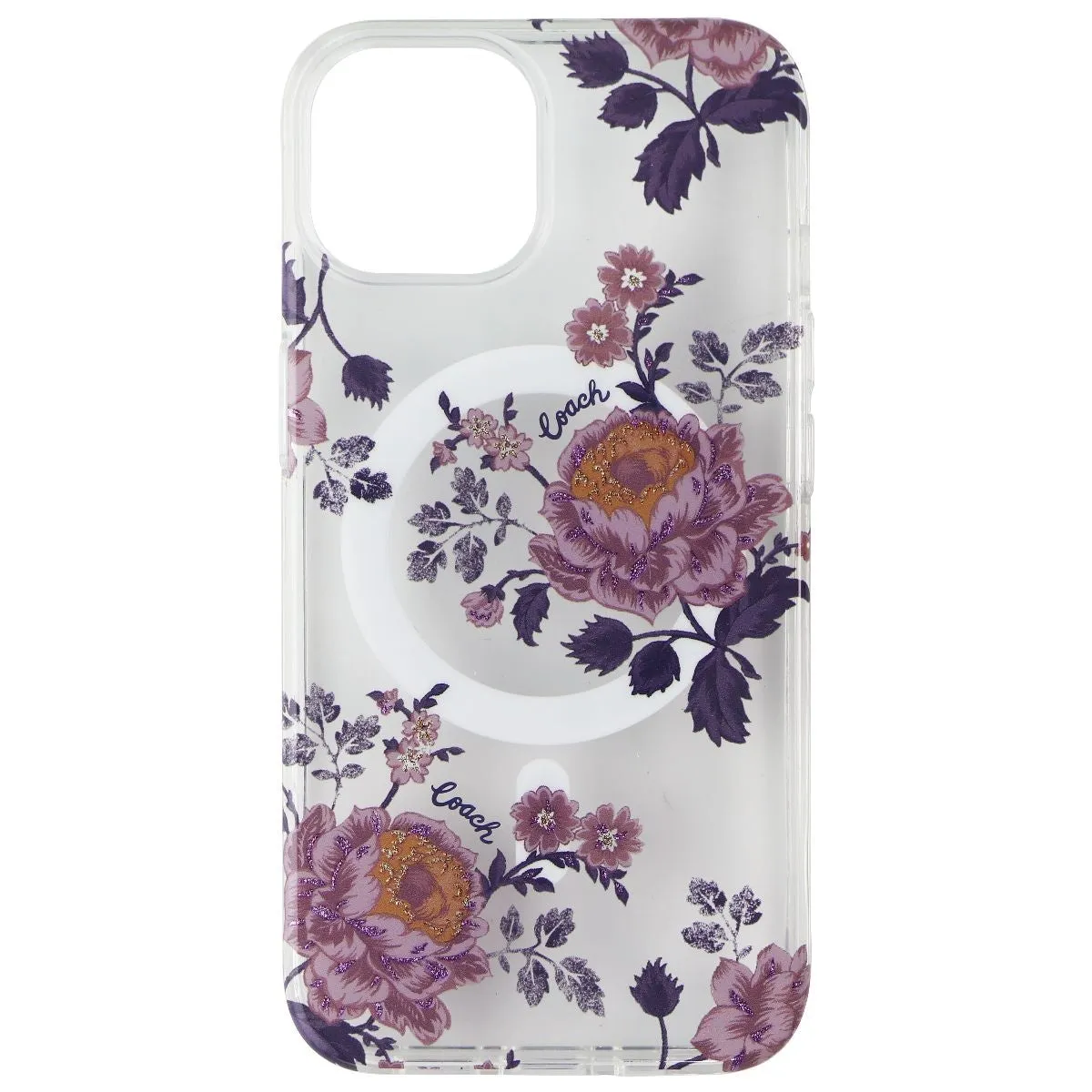 Coach Protective Case for MagSafe for iPhone 14 - Moody Floral/Purple/Clear