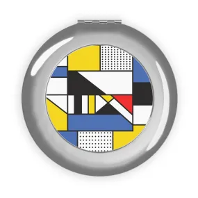 Compact Travel Mirror, Gift for her, gift for women, Gift for mother in law, Gift for girlfriend - Mondrian design (shipping from US)