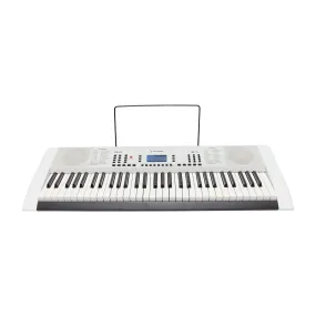 Crown CK-63 Multi-Function 61-Key Electronic Portable Keyboard with USB (White)