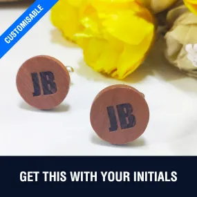 Customised Natural Cheery Wood Cufflinks