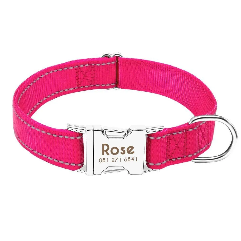 Customized Reflective Nylon Dog Collar: Personalized Safety & Style