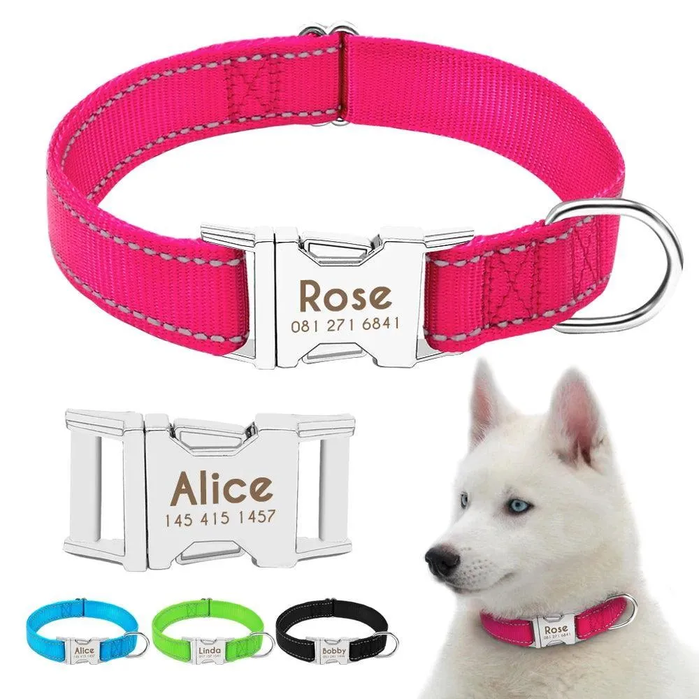 Customized Reflective Nylon Dog Collar: Personalized Safety & Style