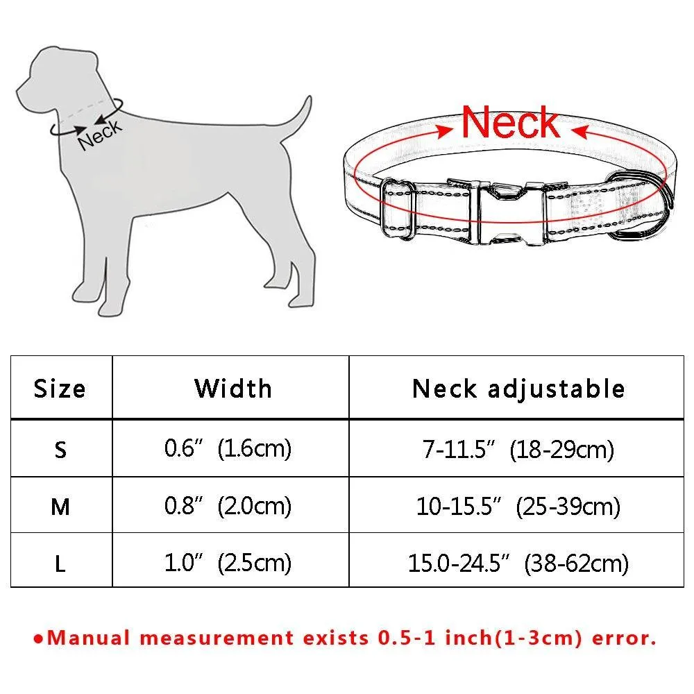 Customized Reflective Nylon Dog Collar: Personalized Safety & Style