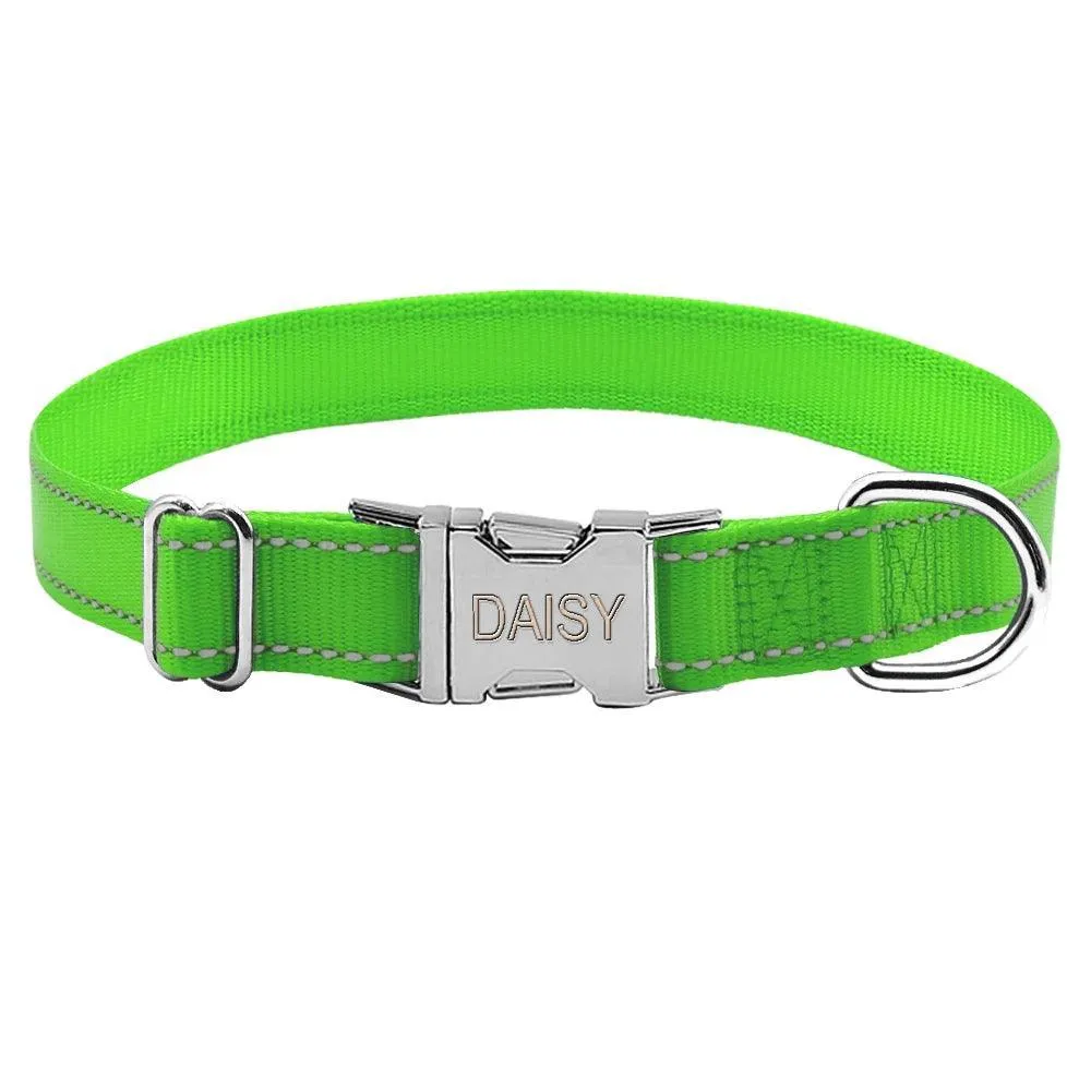 Customized Reflective Nylon Dog Collar: Personalized Safety & Style