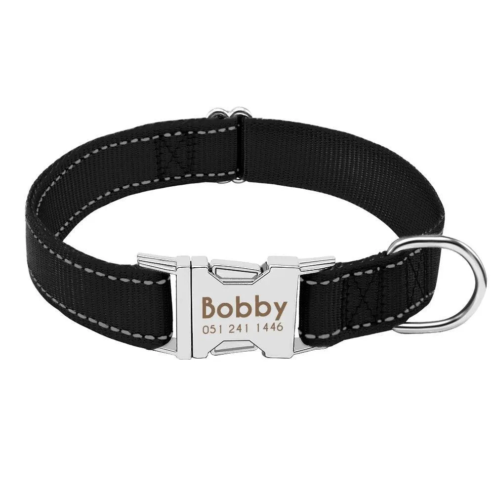 Customized Reflective Nylon Dog Collar: Personalized Safety & Style