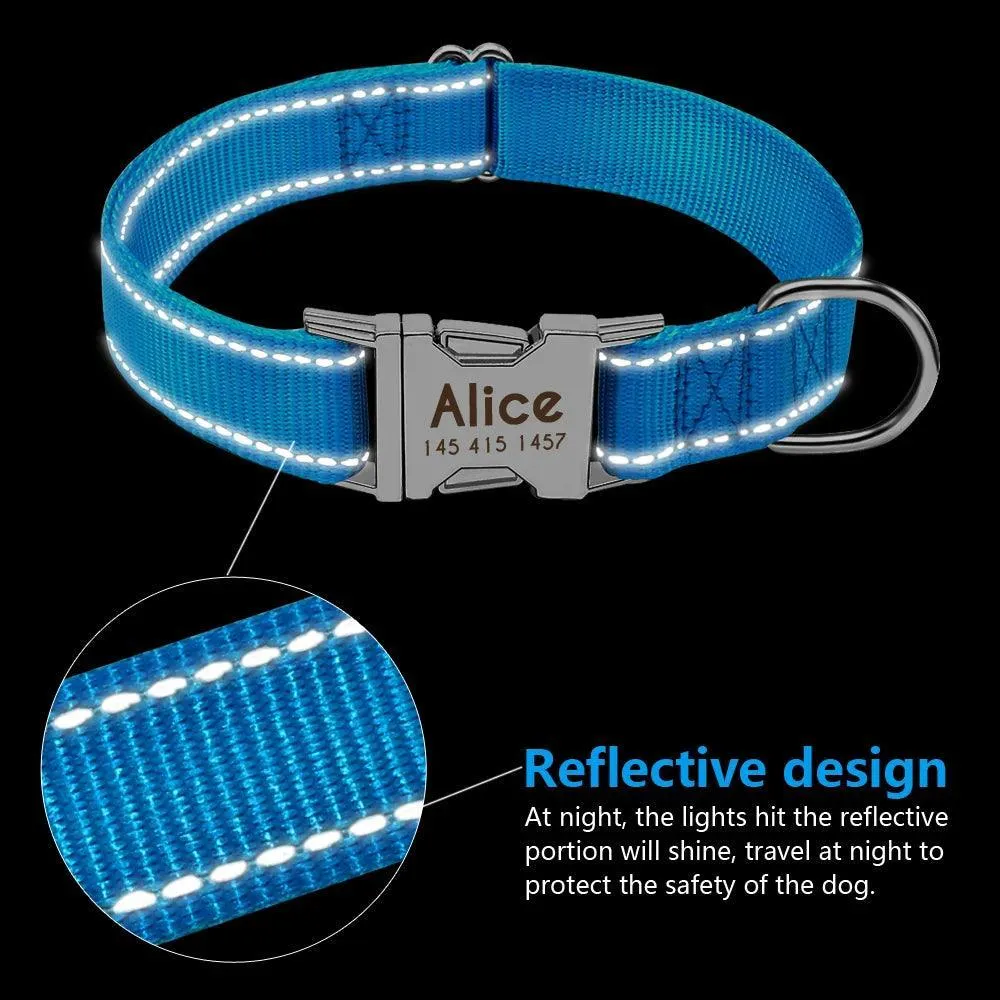 Customized Reflective Nylon Dog Collar: Personalized Safety & Style