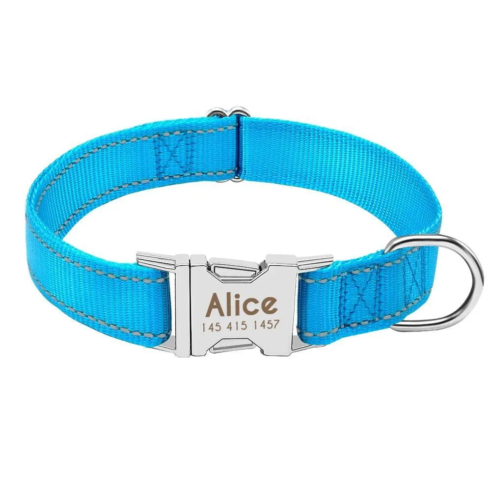 Customized Reflective Nylon Dog Collar: Personalized Safety & Style