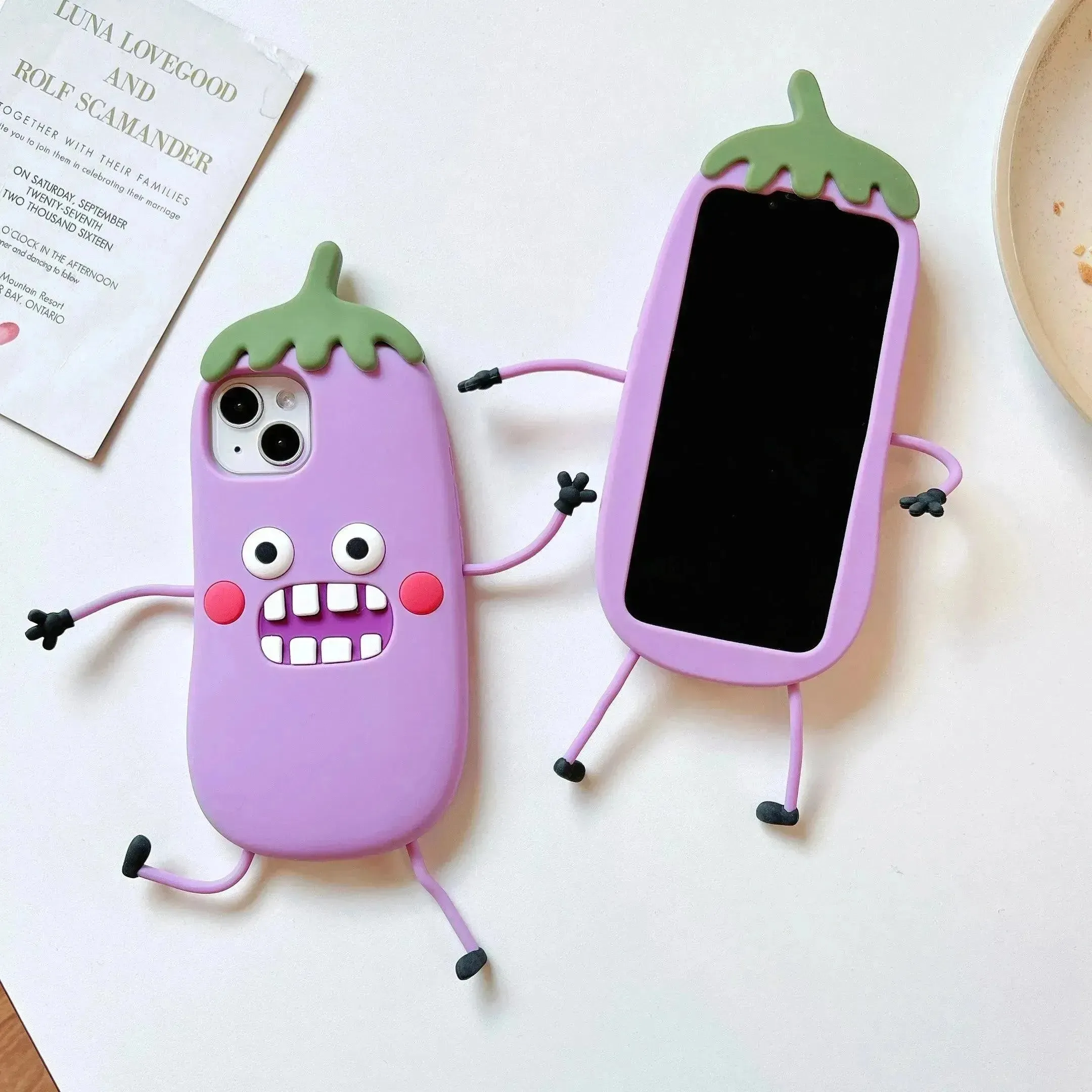 Cute 3D Eggplant Phone Case (For iPhones)