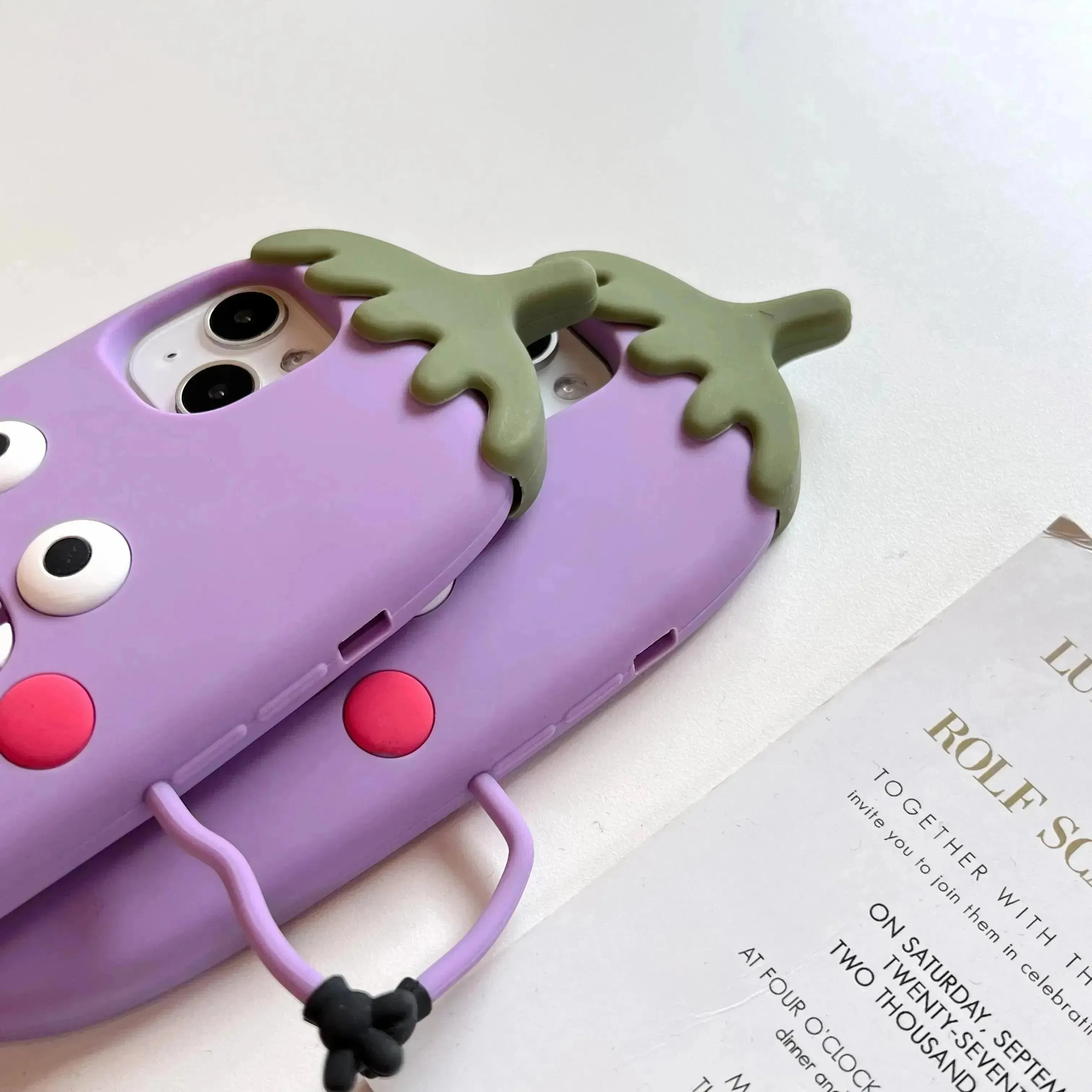 Cute 3D Eggplant Phone Case (For iPhones)