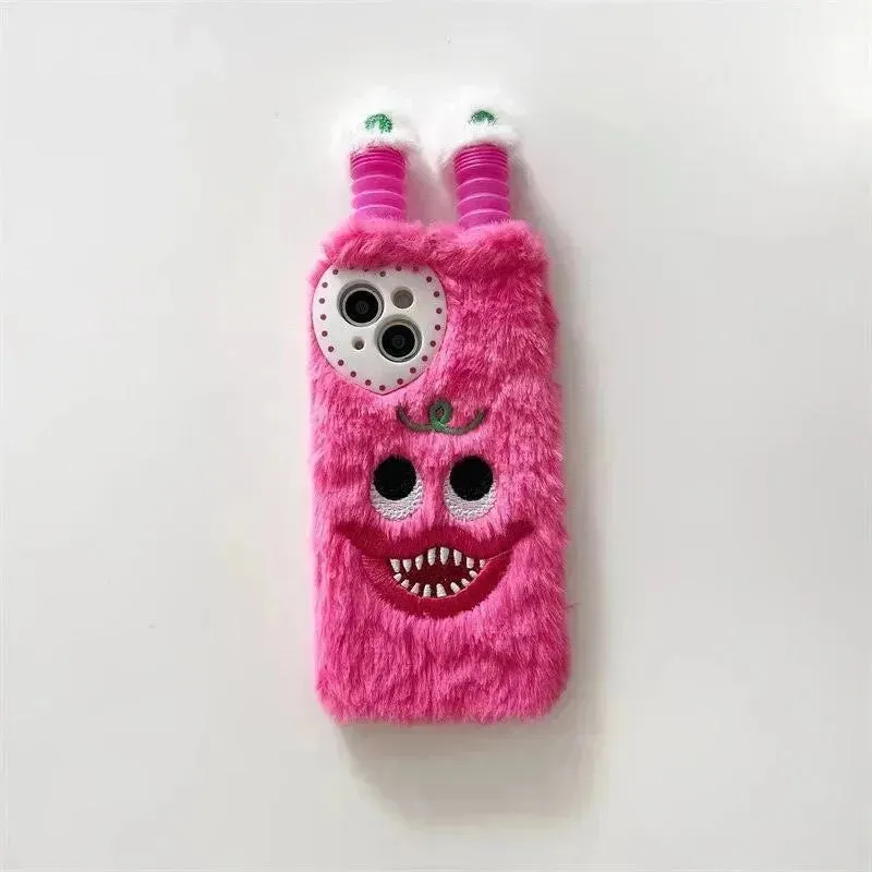 Cute Glowing Lighting Furry Monster Case (For iPhones)