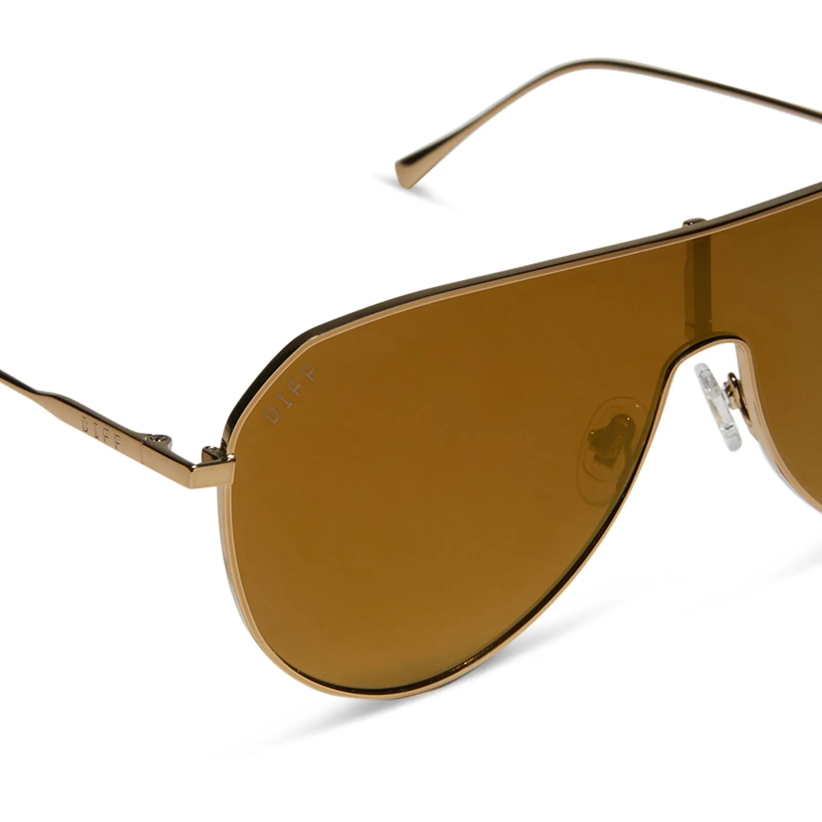 DASH SHIELD - COPPER METAL   BROWN GOLD FLASH SUNGLASSES