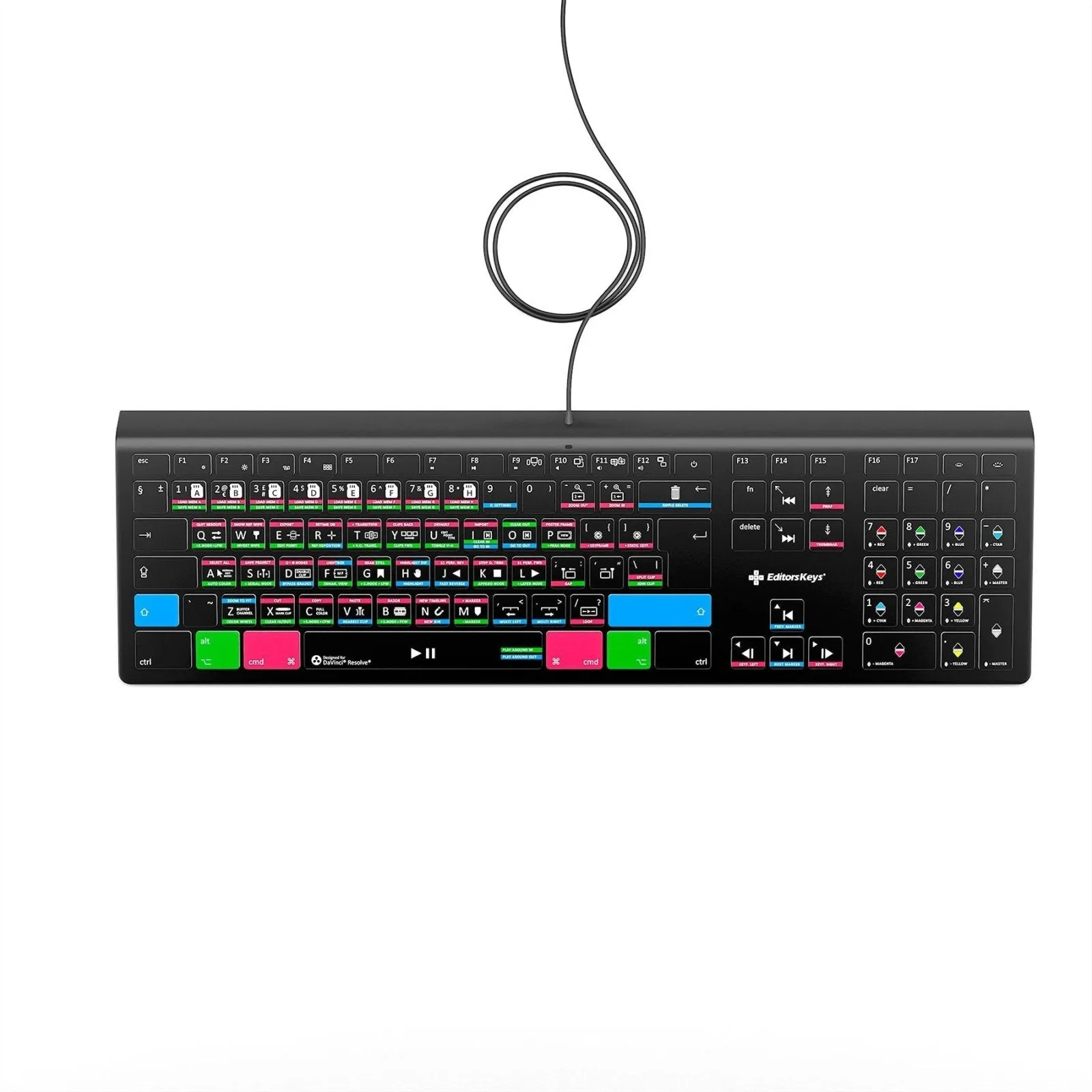 DaVinci Resolve 19 Keyboard - Backlit Mac or PC