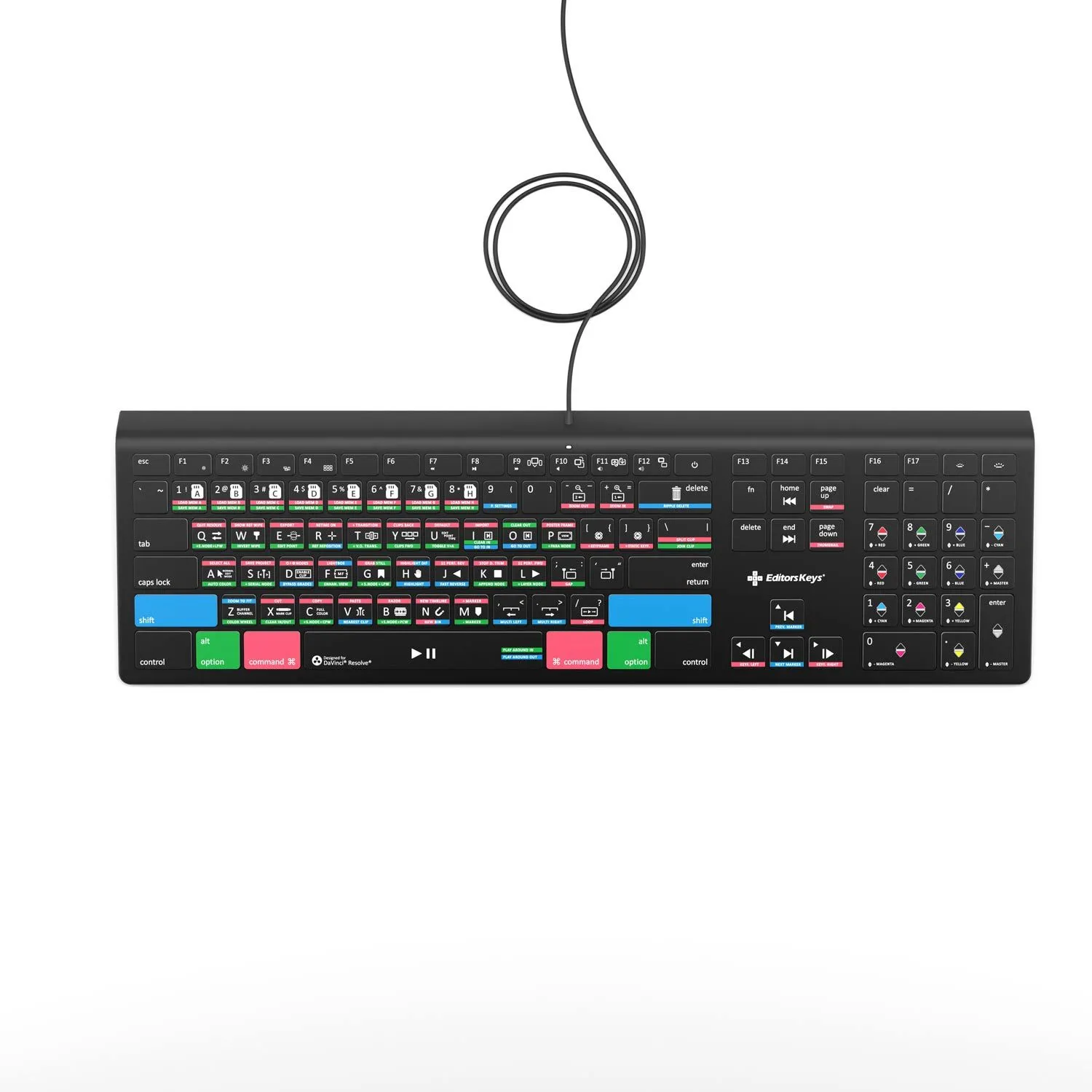 DaVinci Resolve 19 Keyboard - Backlit Mac or PC