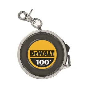 DeWALT DWHT34201 Tape Measure, 100 ft L Blade, 3/8 in W Blade, Steel Blade, ABS Case, Black/Yellow Case