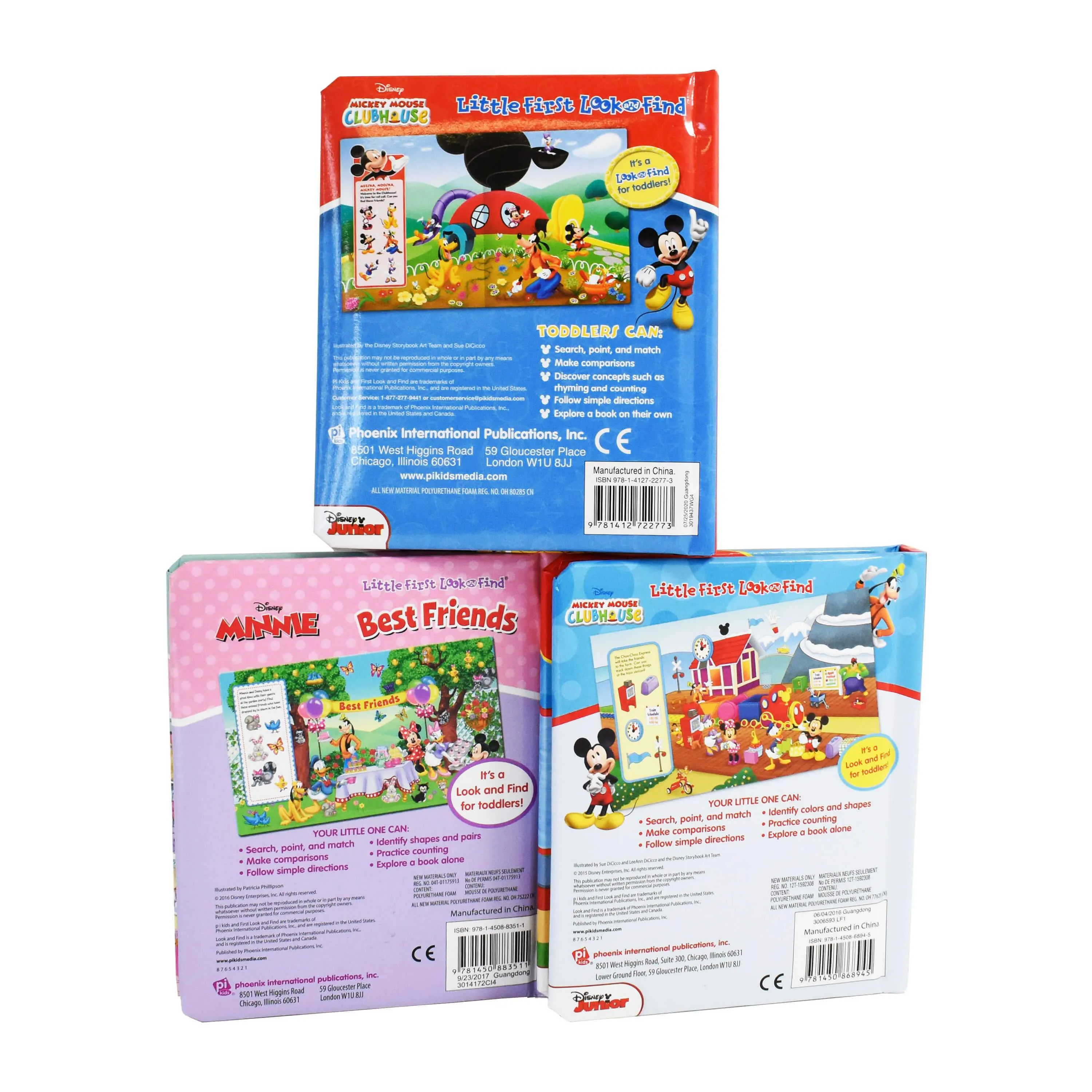 Disney Look and Find (Disney Mickey Mouse Clubhouse, On the Go, Best Friends) - Ages 0-5 - Board book