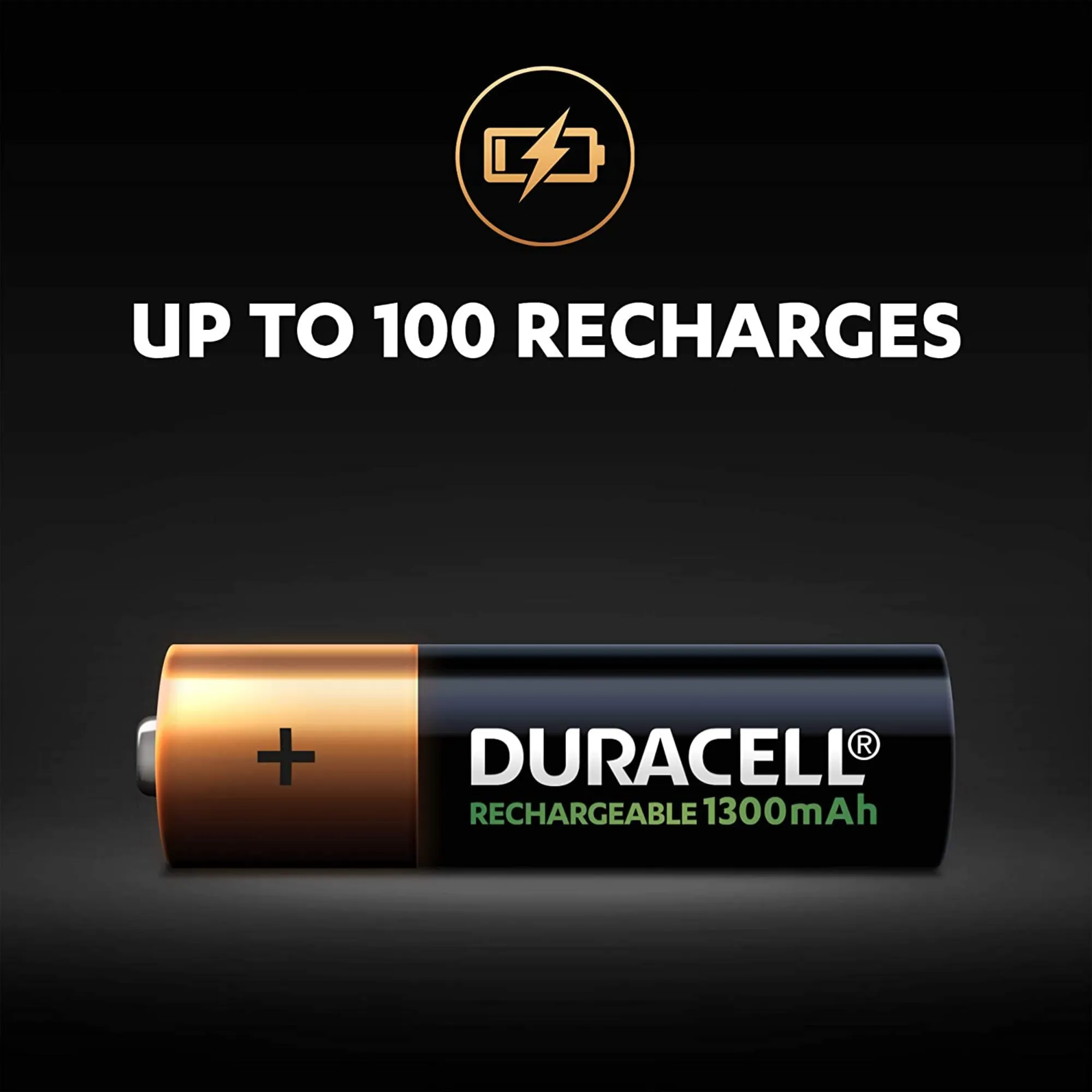 Duracell AA Rechargeable Batteries, 1300mAh (Pack of 4)