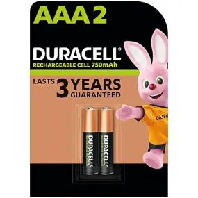 Duracell Rechargeable AAA 750mAh Batteries (Pack of 2)