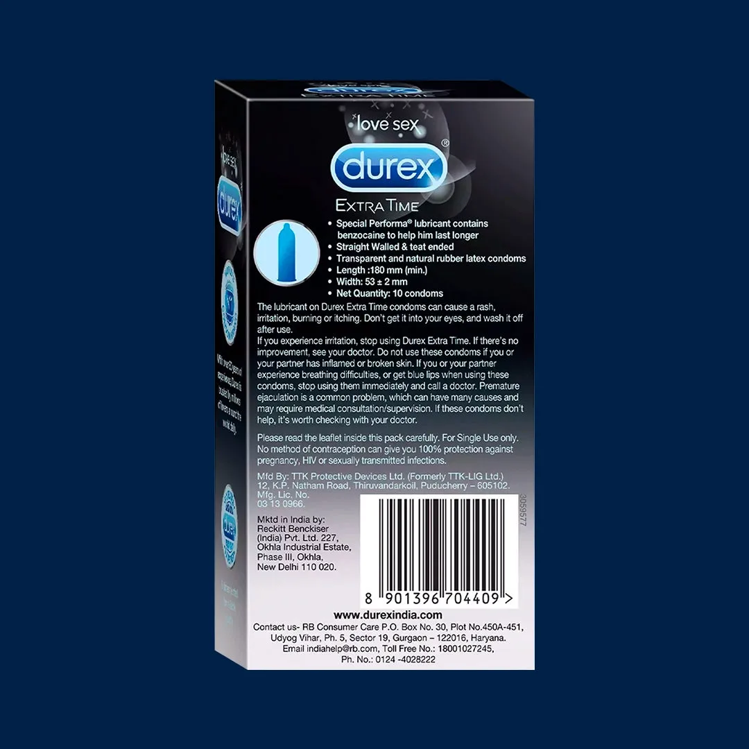 Durex Extra Time - 30 Condoms, 10s (Pack Of 3)