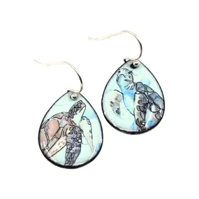 Earrings - Teardrop Turtles! (Light Blue) by Magpie Mouse Studios