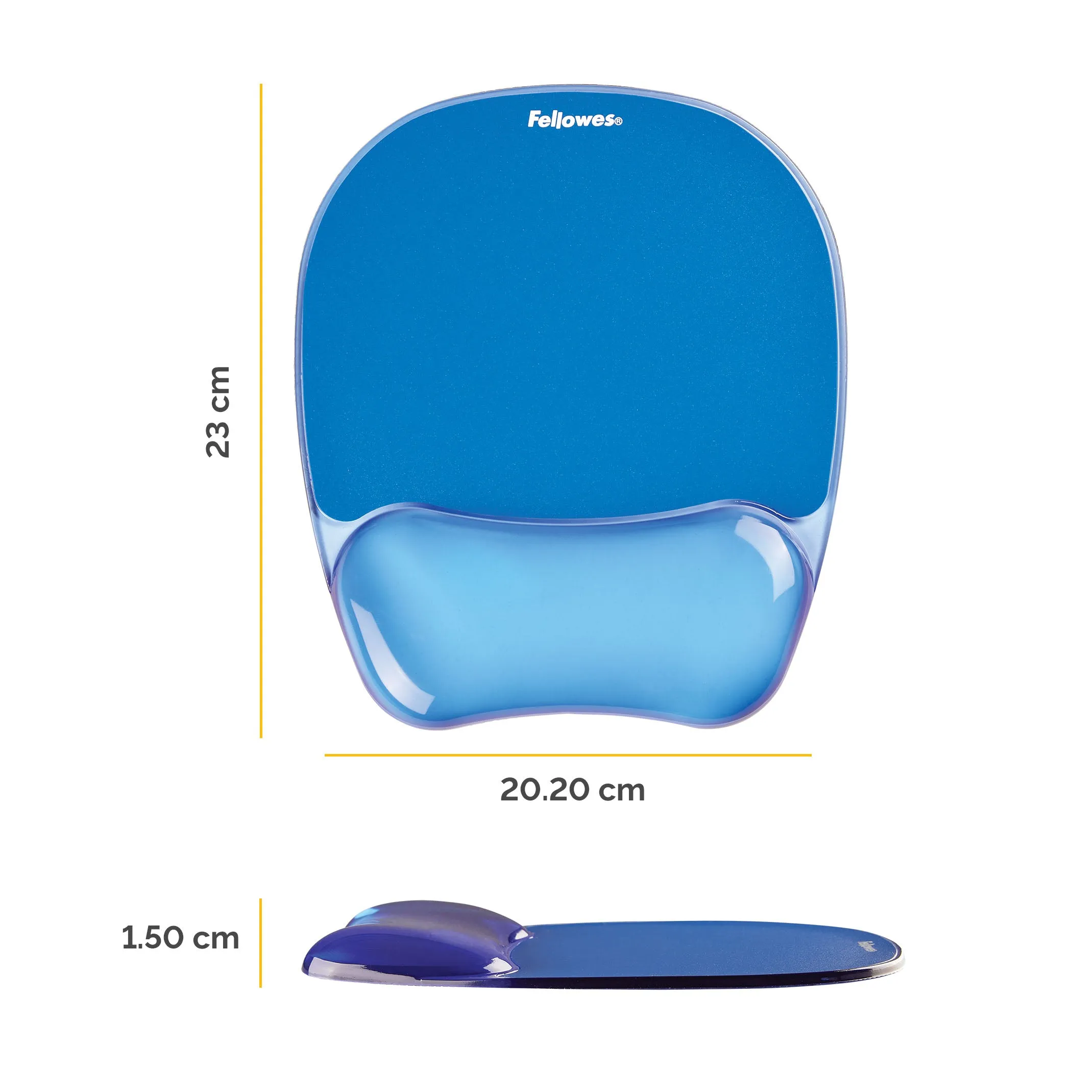 Fellowes Crystal Mouse & Wrist Pad Gel Cyan