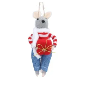 Felt Mouse with Novelty Gift Christmas Tree Decoration