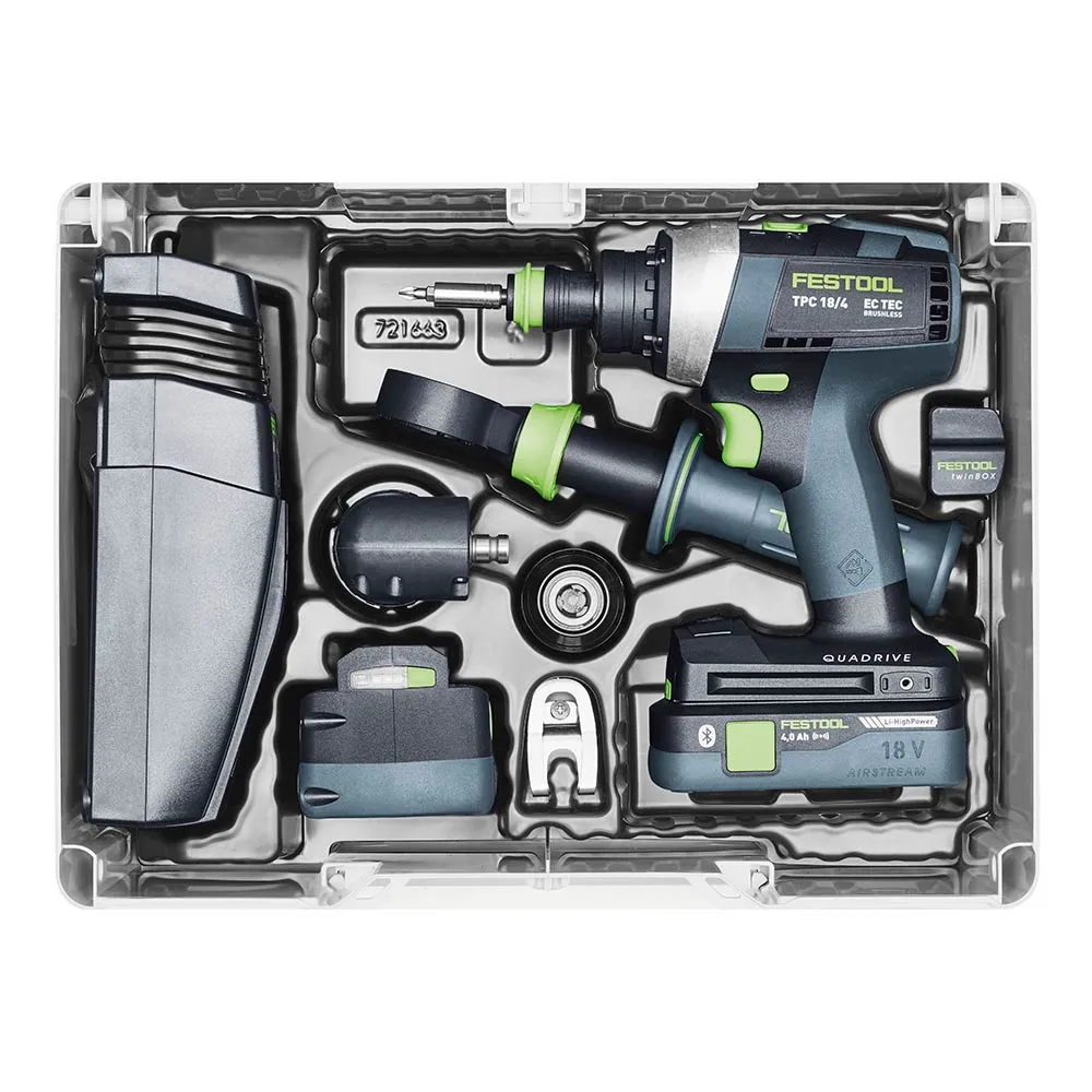 Festool Cordless Hammer Drill QUADRIVE TPC 18/4 HPC 4.0 I-Set