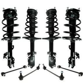 Front & Rear Coil Spring Struts & Sway Bar Links 8pcs for Lexus ES350 2007-2008