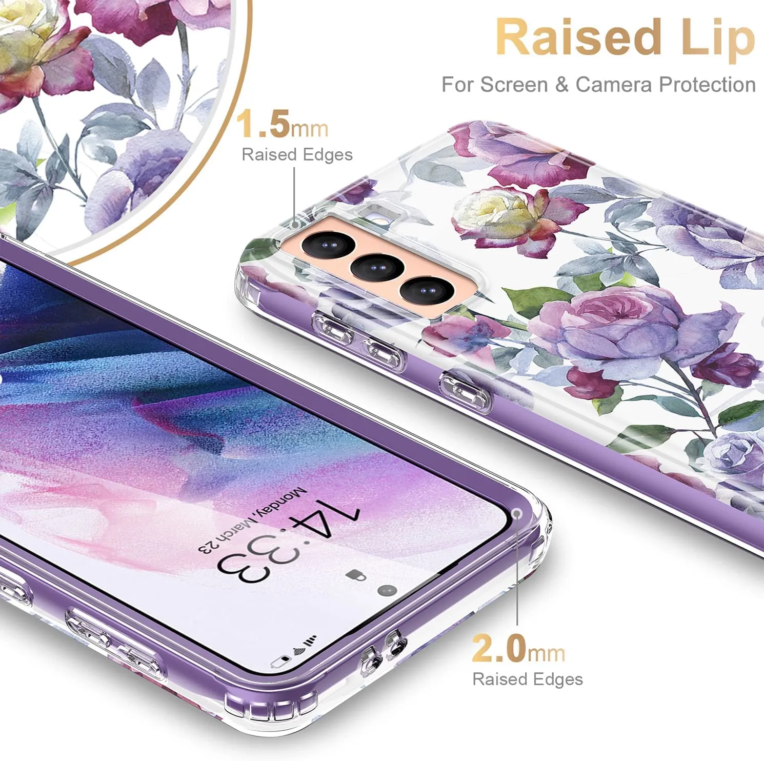 Galaxy S21 Plus Rugged Fashionable Cases for Women Girls